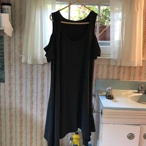 Cold shoulder jersey dress.